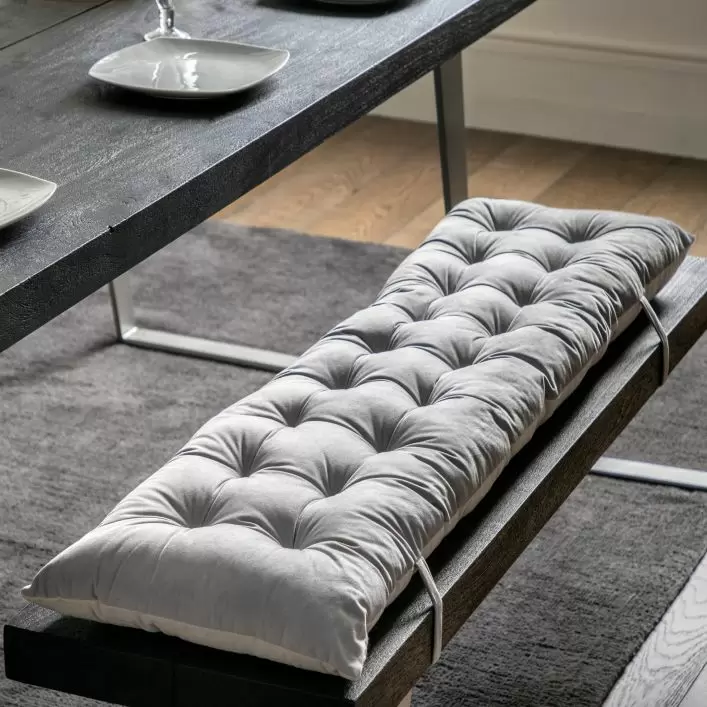 Grey Velvet Bench Pad