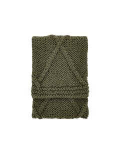 Cable Knit Diamond Throw Olive 1 16102023121843