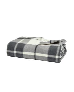 Checked Fleece Blanket Grey Small 1 20112023101537
