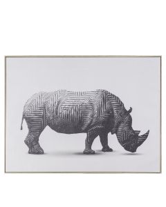 Tribal Rhino Abstract Framed Canvas 1 30102023150646