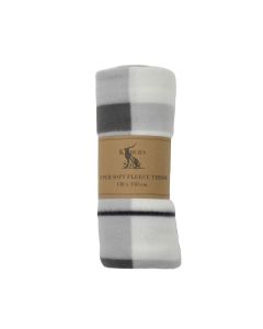 Checked Fleece Blanket Charcoal Small 1 20112023101718