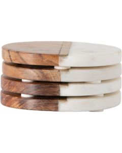 Stripe Coaster Marble / Wood / Brass 4pk 1 17012023194642