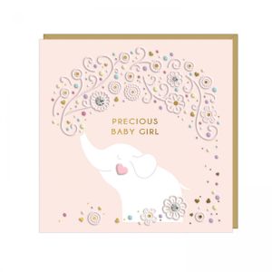 Baby Girl Elephant Greetings Card 6pk 1 26032025135712