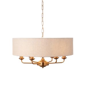 Highclere 6 Pendant Vintage Brass 1 30102024155839