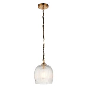 Ashcroft Ribbed 1 Pendant Light Brushed Aged Brass 1 29102025010956