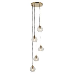 Allegra 5 Cascade Pendant Light Antique Brass 1 08042026101232