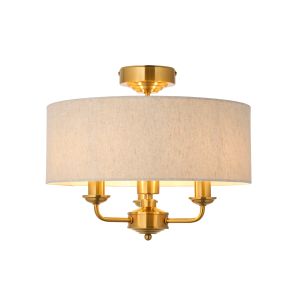 Highclere 3 Ceiling Light Vintage Brass 1 22102026111512