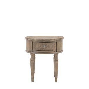 Rustique Round 1 Drawer Side Table 1 23022026200923