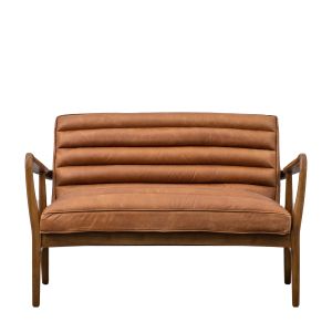Datsun 2 Seater Sofa Vintage Brown Leather 1 25112025114628
