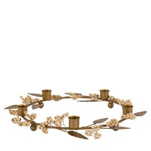 Woodland Berry Leaf Candle Ring Gold 1 21102026015555