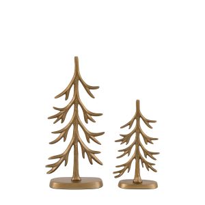 Woodland Set of 2 Metal Tree Ornaments Gold 1 21102026030948